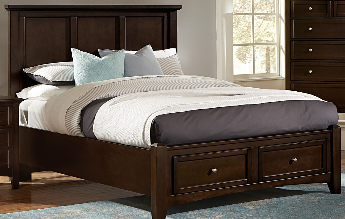 Bonanza - Full Mansion Bed With Storage Footboard - Merlot