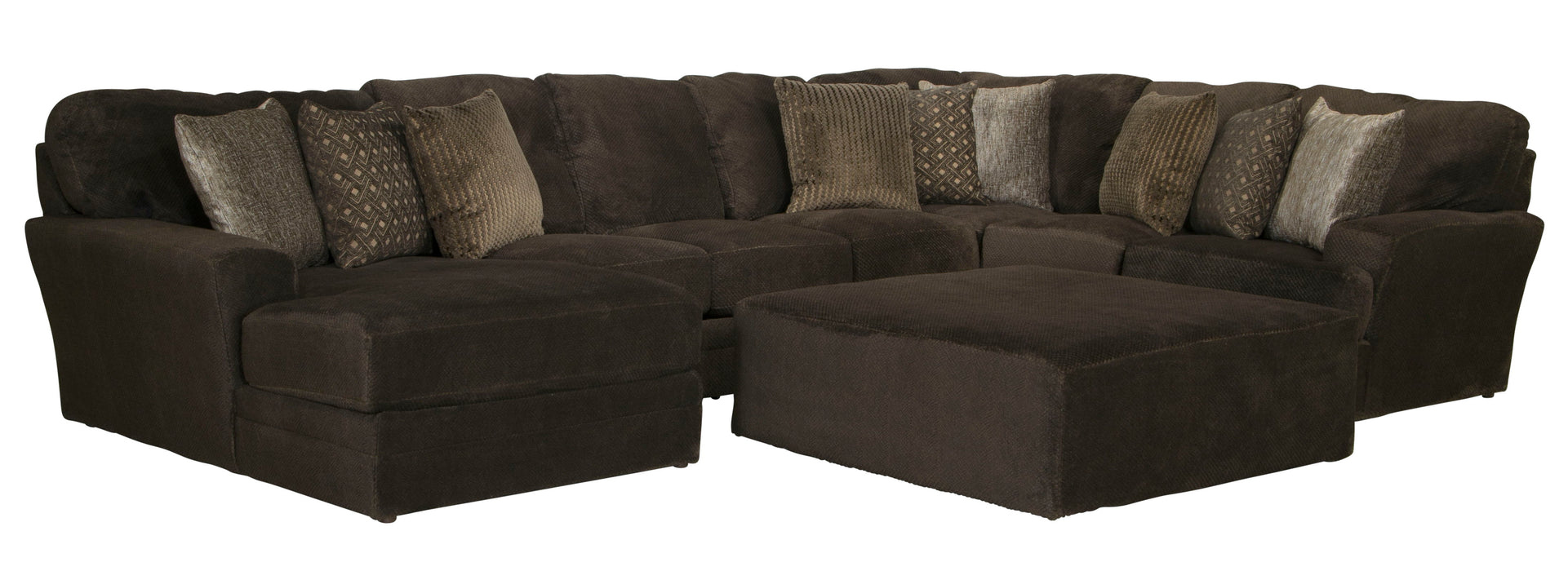 Mammoth - 3 Piece Sectional With Cocktail Ottoman (LSF Chaise) - Chocolate