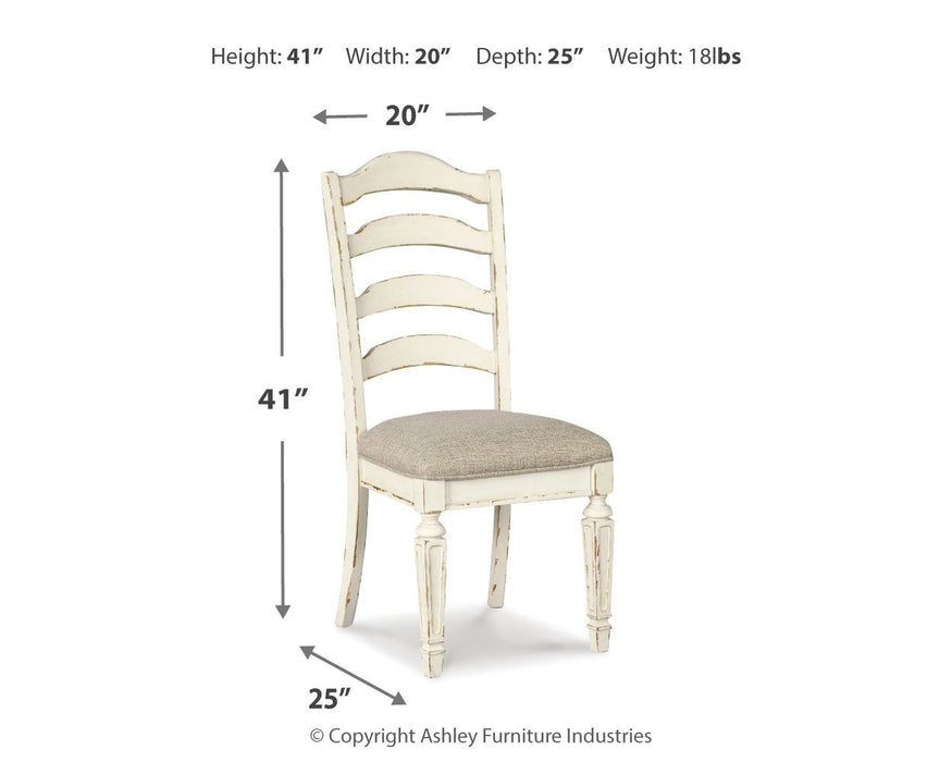 Realyn - Chipped White - Dining Uph Side Chair  - Ladderback