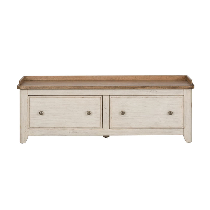 Farmhouse Reimagined - Storage Hall Bench - White