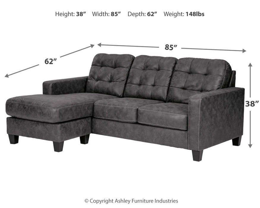 Venaldi - Gunmetal - Sofa Chaise