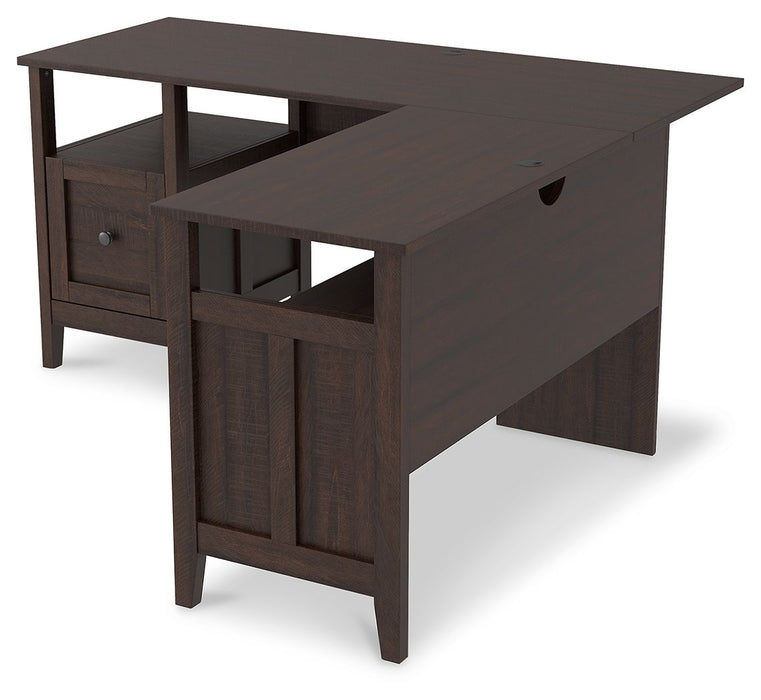 Camiburg - Warm Brown - 2-Piece Home Office Desk