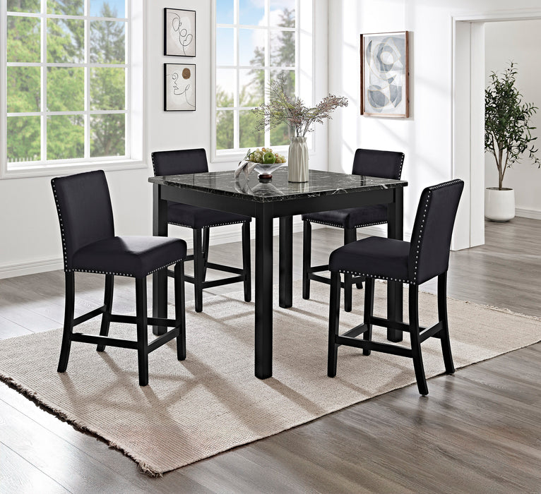 Lennon - 5 Piece Counter Height Set - All Black