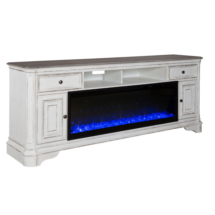 Magnolia Manor - 82" Fireplace TV Console - White