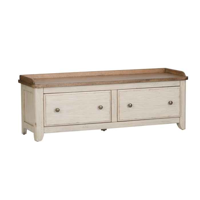 Farmhouse Reimagined - Storage Hall Bench - White