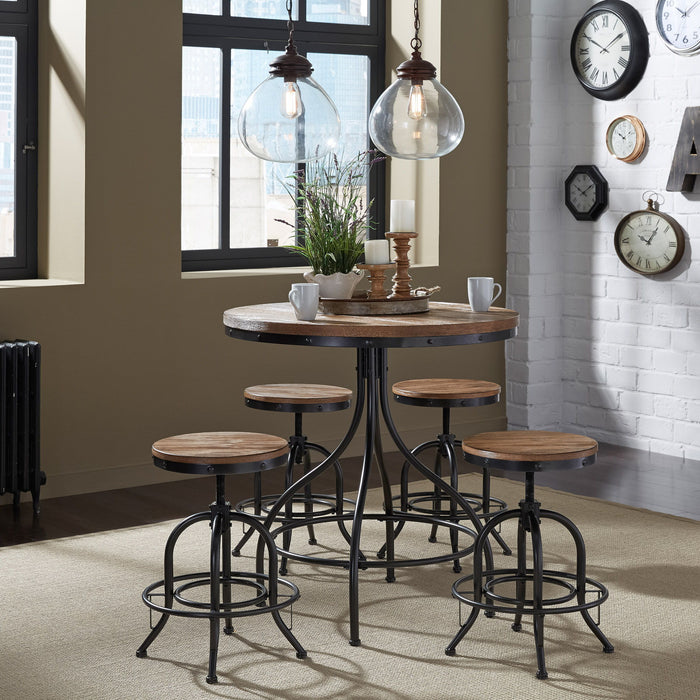 Vintage Series - 5 Piece Pub Table Set - Black