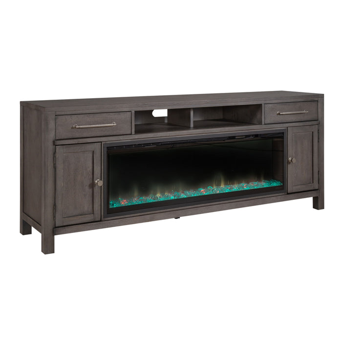 Modern Farmhouse - 78" Fireplace TV Console - Dusty Charcoal