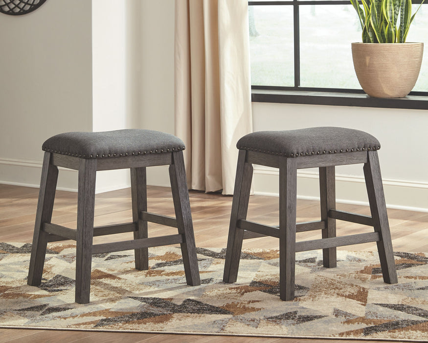 Caitbrook - Gray - Upholstered Stool