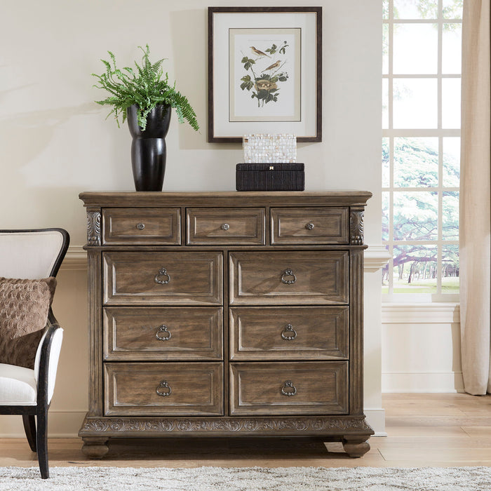 Carlisle Court - 9 Drawer Chesser - Medium Brown