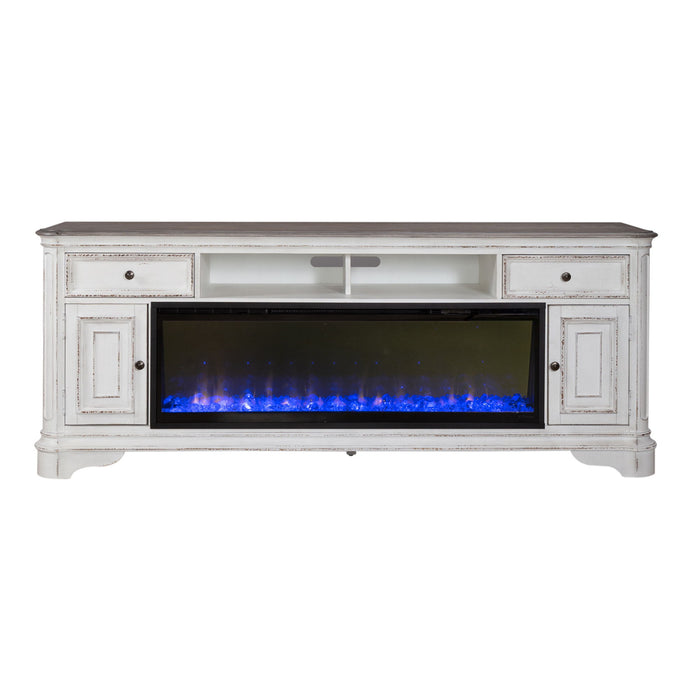 Magnolia Manor - 82" Fireplace TV Console - White