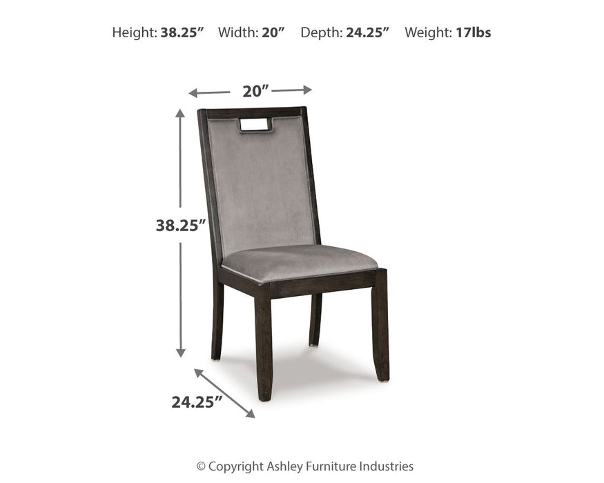 Hyndell - Gray / Dark Brown - Dining Uph Side Chair