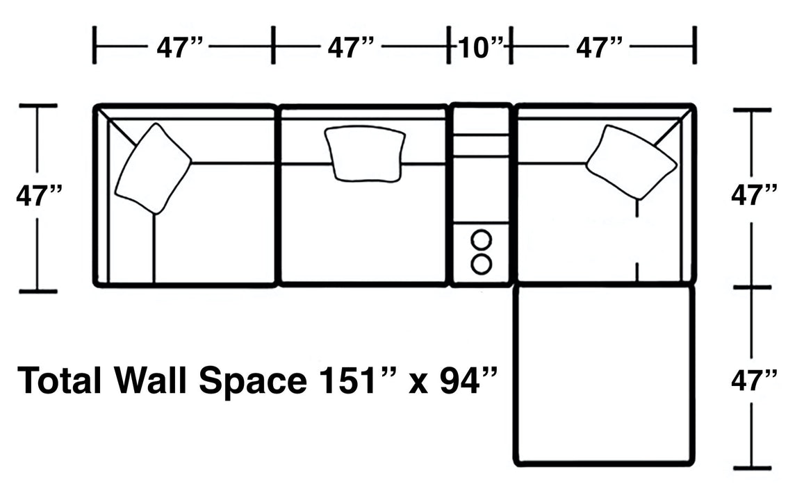 Posh - 5 Piece Modular Sectional With 1 Armless, 2 Corners, 1 Cocktail Ottoman, 1 Console - Dove